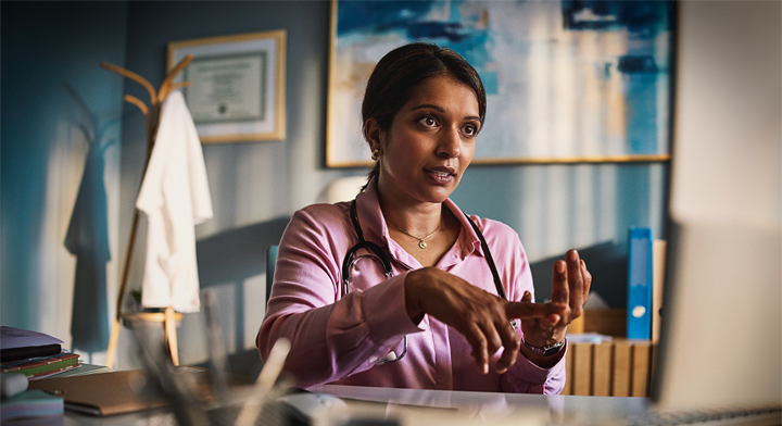 Doctor speaking to a patient.
